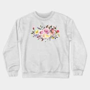 Pastel Watercolor Roses Crewneck Sweatshirt